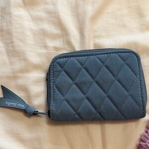 Vera Bradley quilted small zip wallet in charcoal gray
